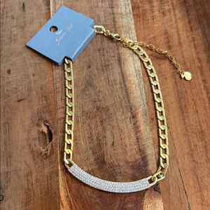 Gold Chain Necklace with Silver Accents